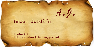 Ander Jolán névjegykártya